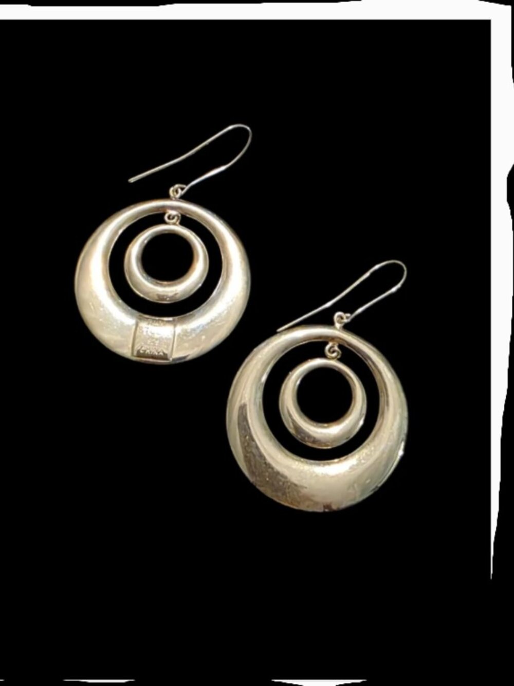 RLM Studio .925 Silver Double Hoop Drop Earrings – Rare – EUC